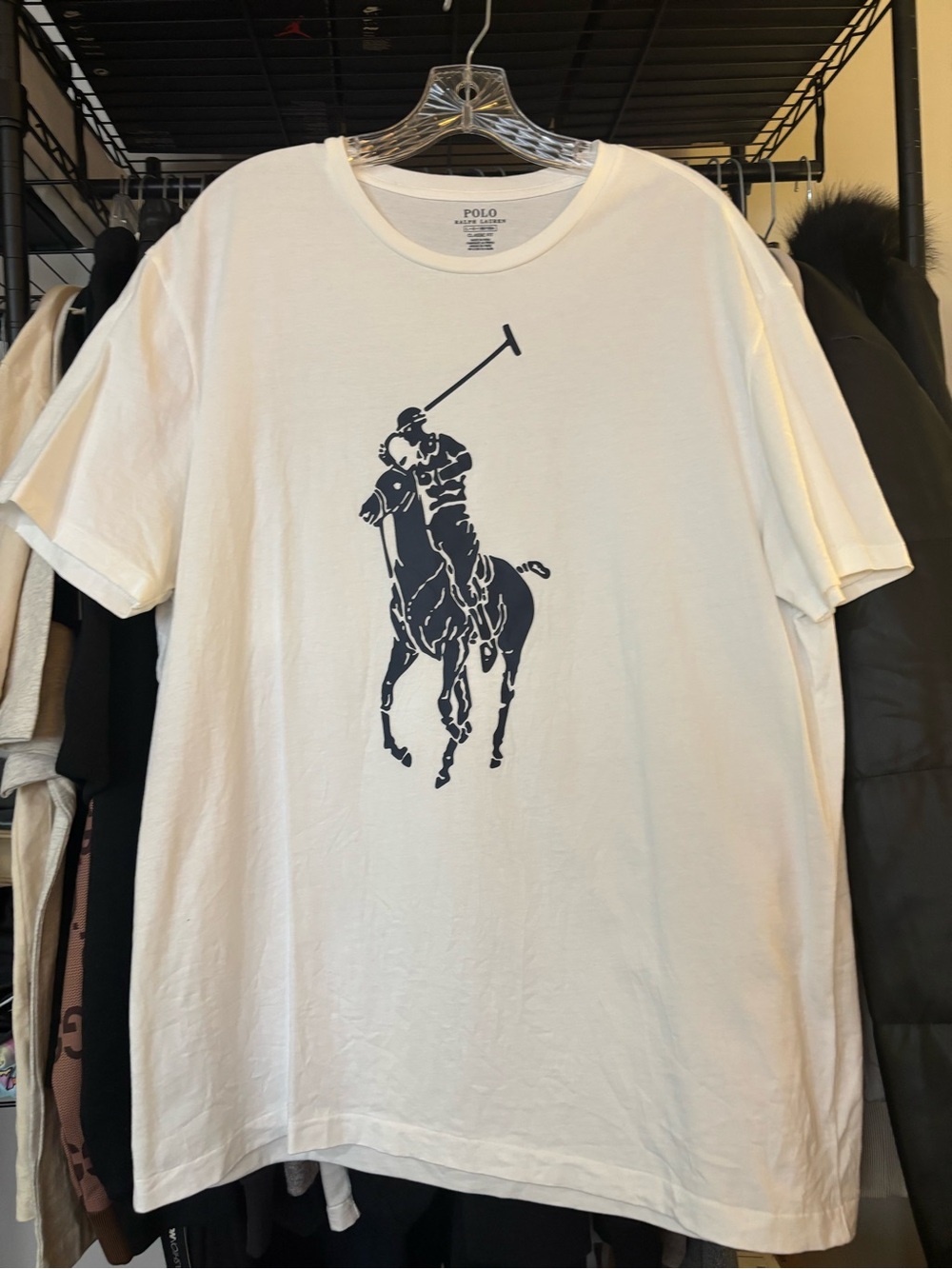 Polo by Ralph Lauren White T-Shirt with Navy Polo Player Graphic